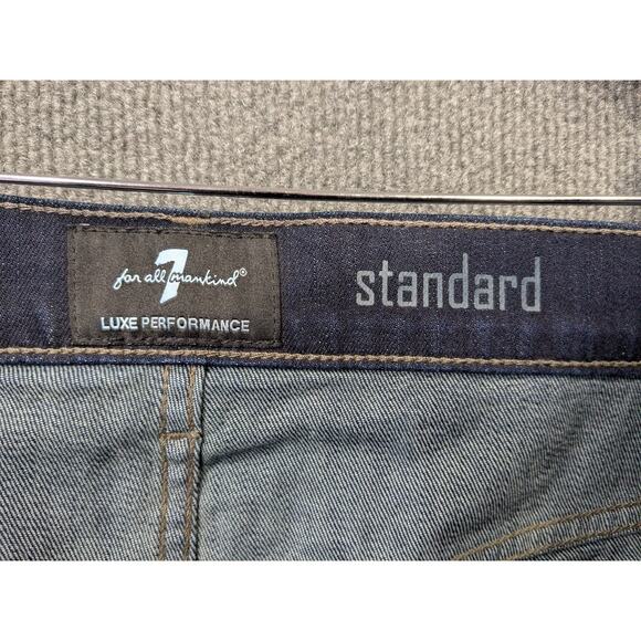 7 For All Mankind Jeans Mens 36x34.5 Standard Button Fly Luxe Performance Dark - Picture 10 of 13